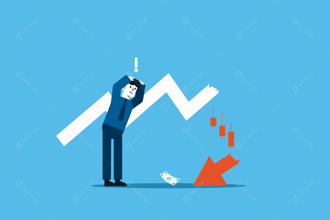 Os Altos e Baixos do Mercado de Ações Ilustração Vetor EPS