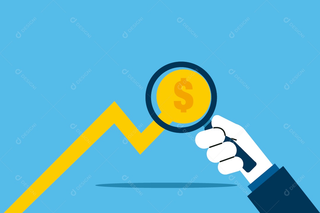 Empresário Vendo Lucros Ilustração Vetor EPS