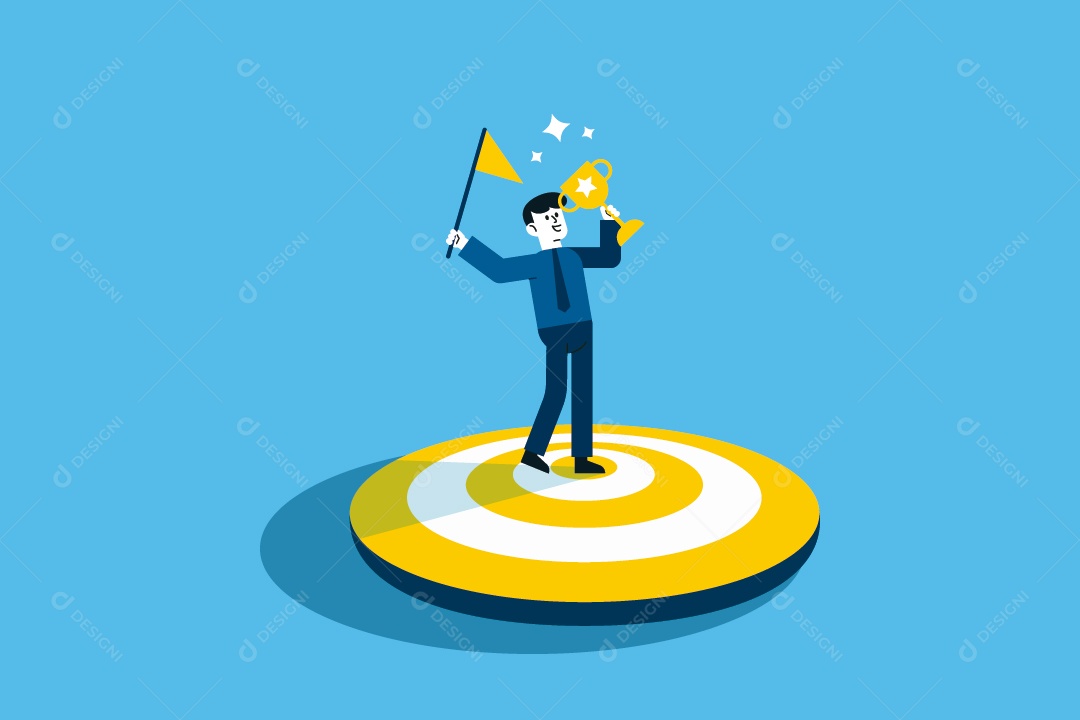 Empresário Em Cima do Alvo Ilustração Vetor EPS