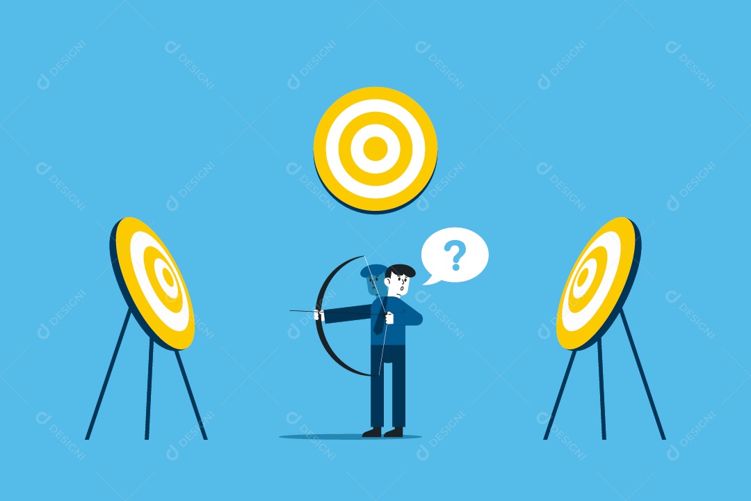 Empresário Mirando No Alvo Ilustração Vetor EPS