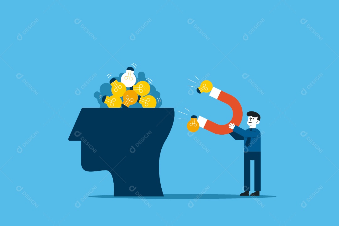 Empresário Pegando Ideias Ilustração Vetor EPS