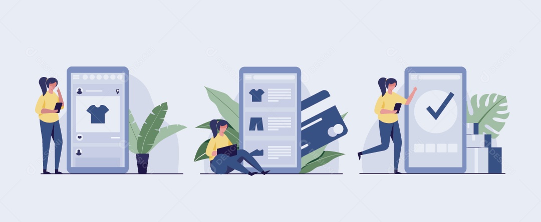 Compras Online Ilustração Vetor EPS