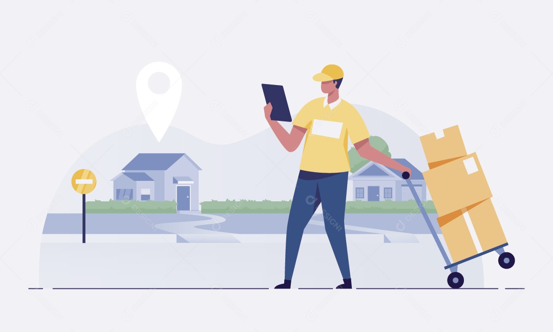 Entregador Ilustração Vetor EPS