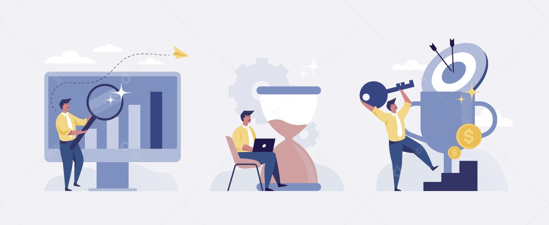 Crescimento Empresarial Ilustração Vetor EPS