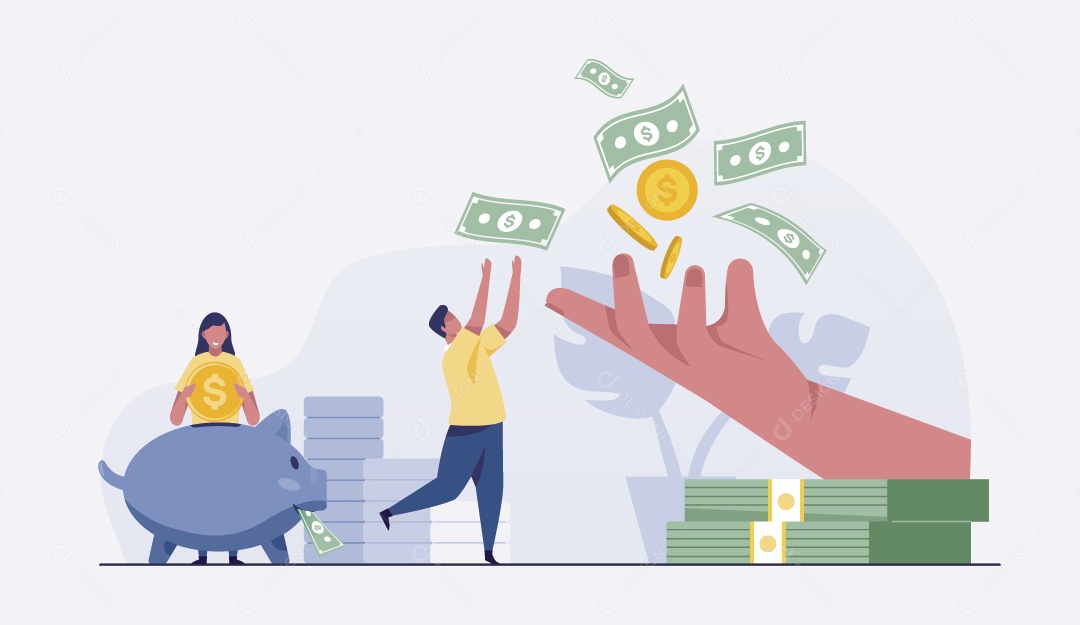 Empresário Ganhado Dinheiro Ilustração Vetor EPS