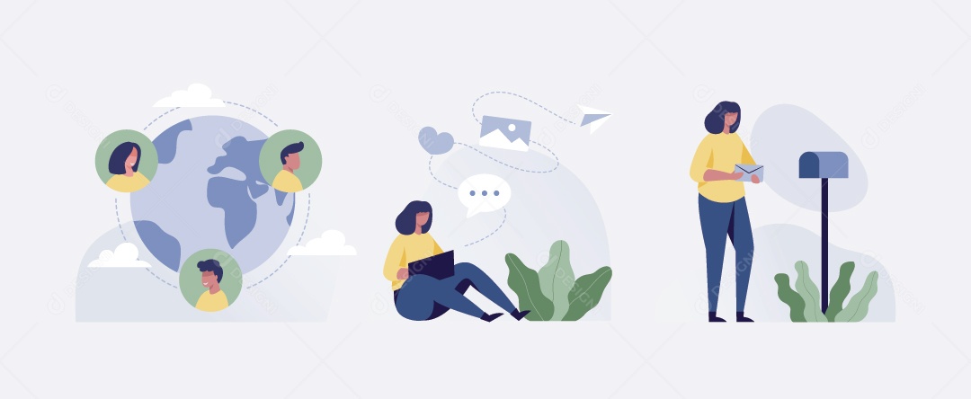 Jovem Tendo Conferencia Corporativa Ilustração Vetor EPS