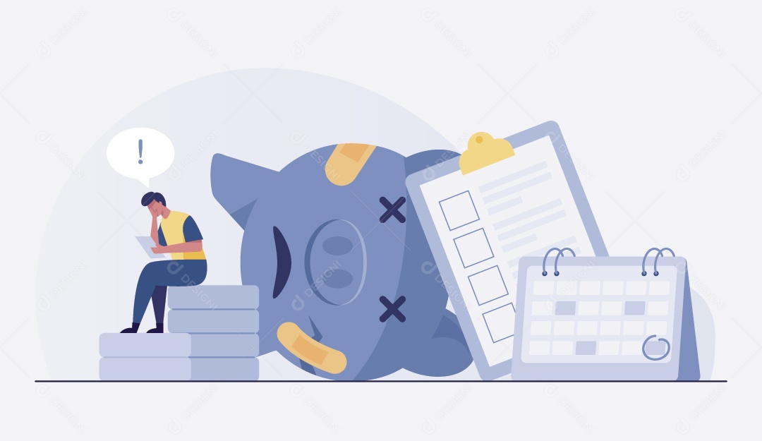 Empresário Com Problemas Ilustração Vetor EPS