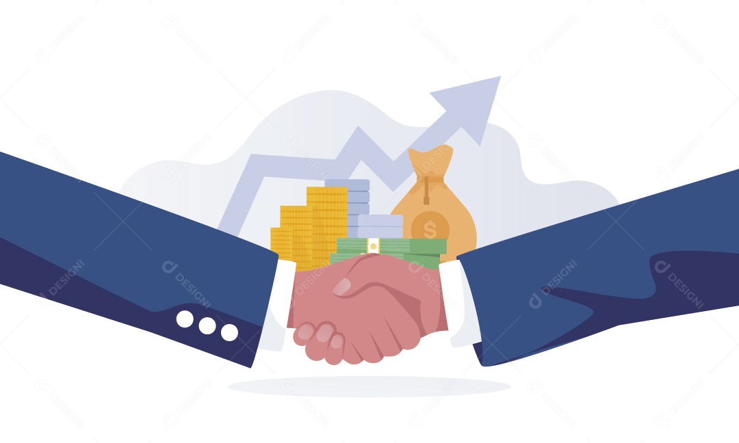 Empresário Fechando Negocio Ilustração Vetor EPS