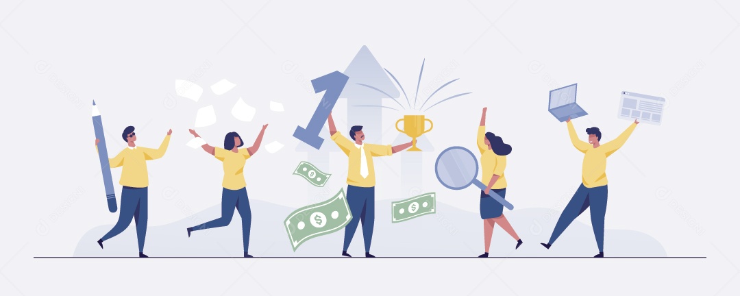 Empresários felizes Ilustração Vetor EPS