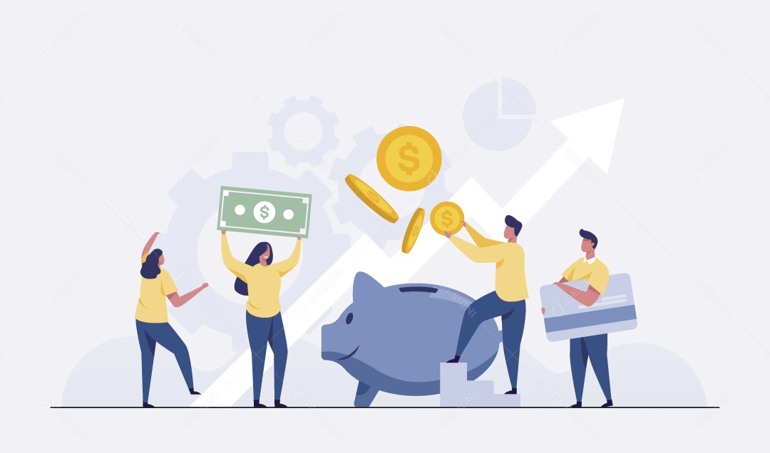 Empresário Ganhado Dinheiro Ilustração Vetor EPS