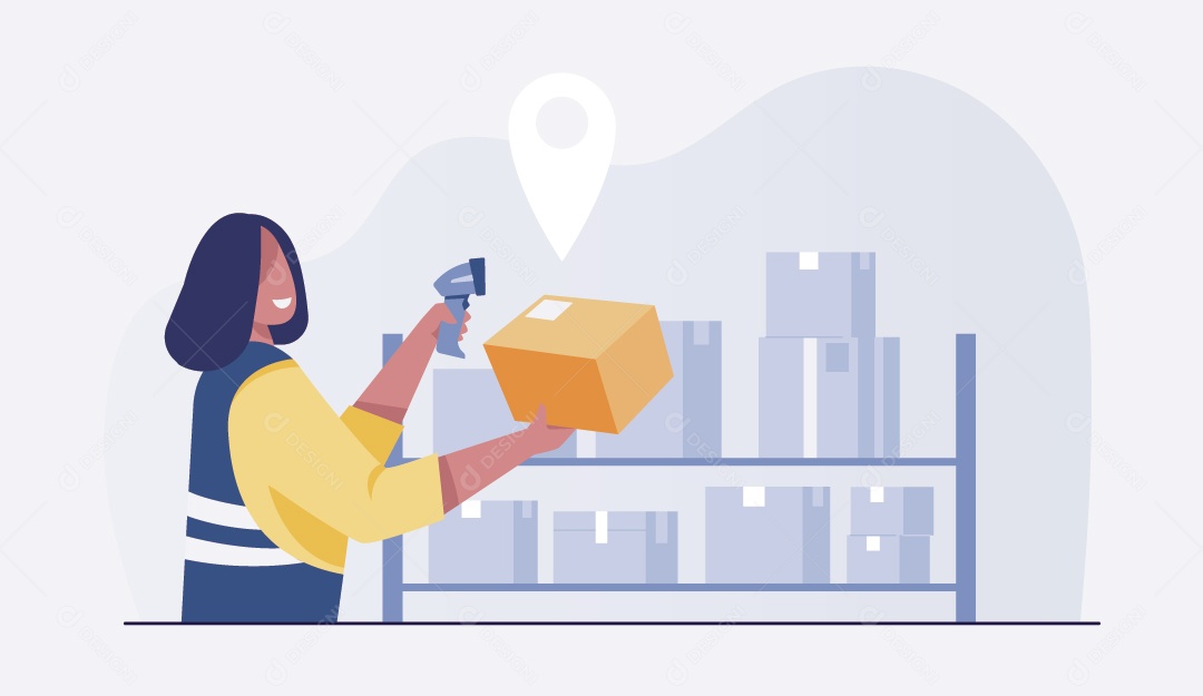 Trabalhador de Armazém Ilustração Vetor EPS