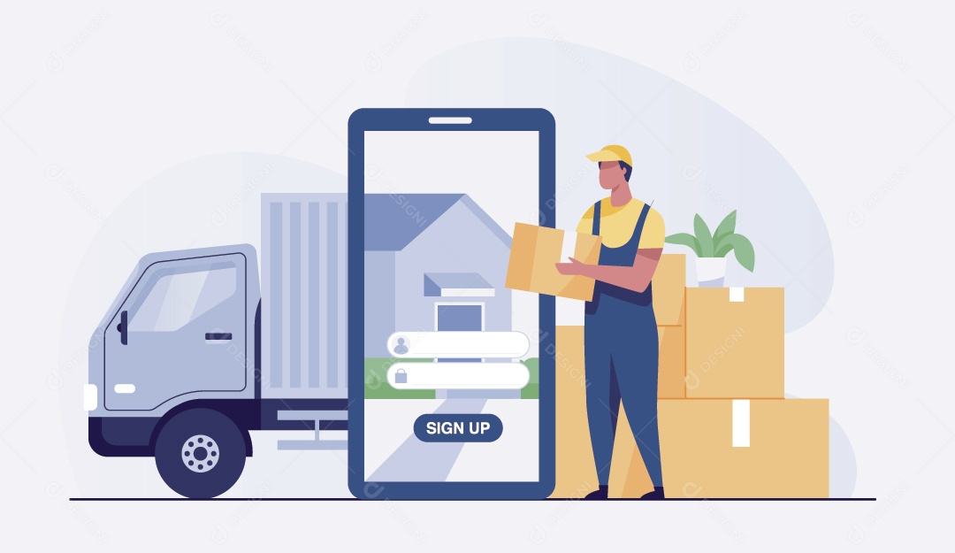 Van De Entrega Ilustração Vetor EPS