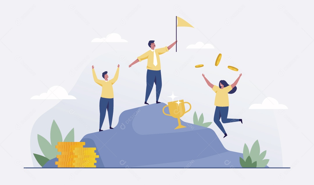 Empresário No Topo Ilustração Vetor EPS