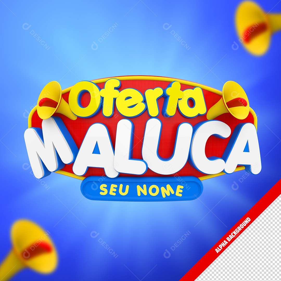Ofertas Maluca 3D composição PSD