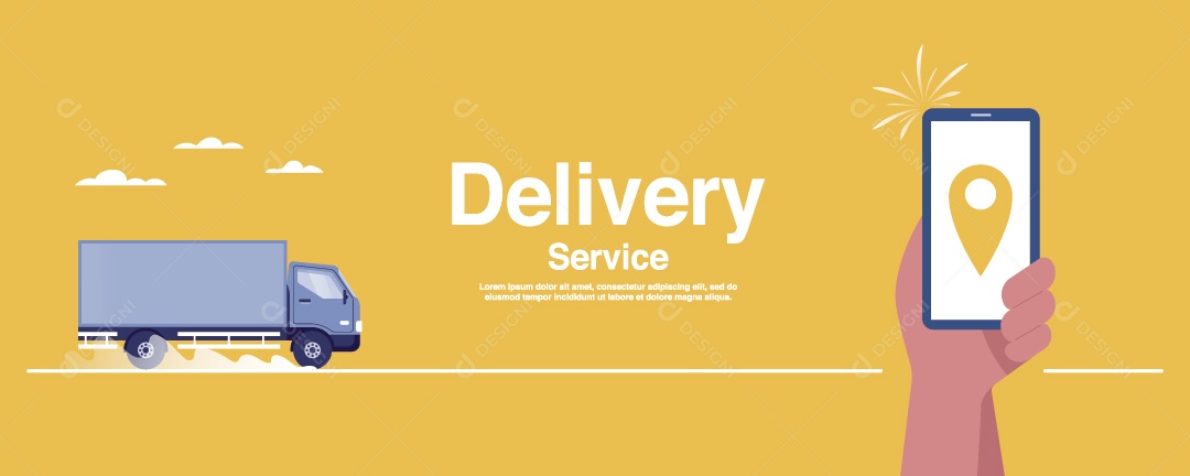 Caminhão De Entrega Ilustração Vetor EPS