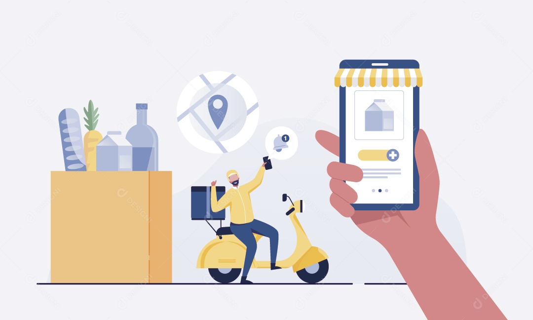 Entregador Ilustração Vetor EPS