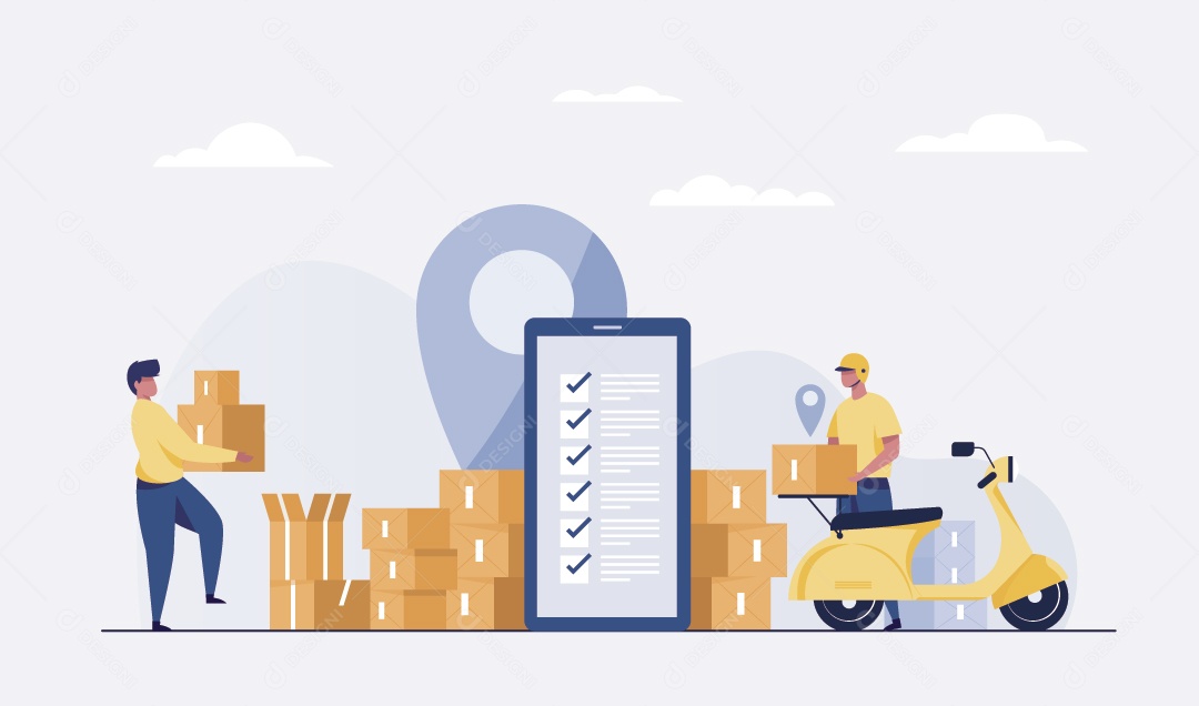 Entregas Online Ilustração Vetor EPS