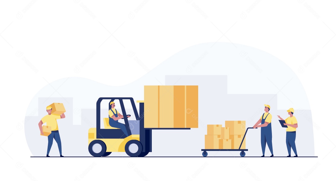 Empilhadeira Ilustração Vetor EPS