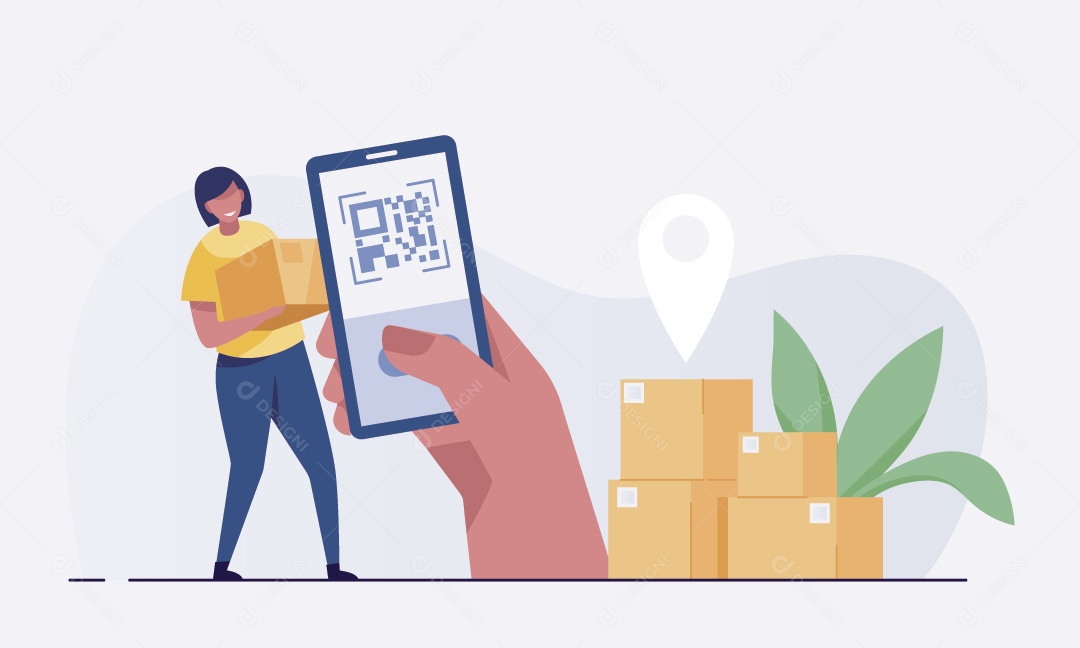 Entregador Ilustração Vetor EPS