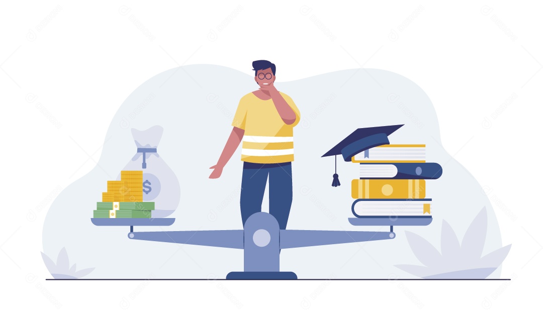 Dinheiro Para Estudos Ilustração Vetor EPS