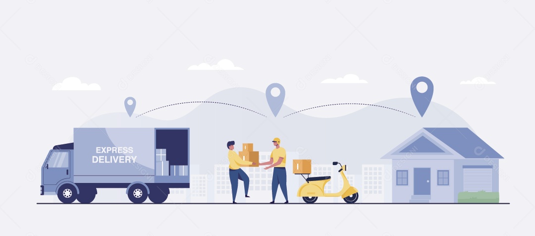 Caminhão De Carga Ilustração Vetor EPS