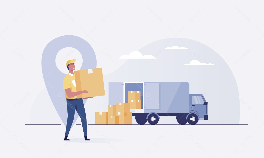 Entregador Ilustração Vetor EPS