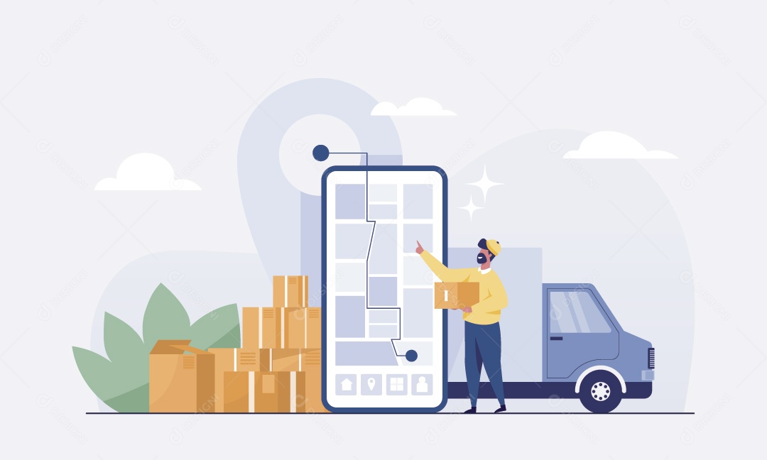 Van De Entrega Ilustração Vetor EPS