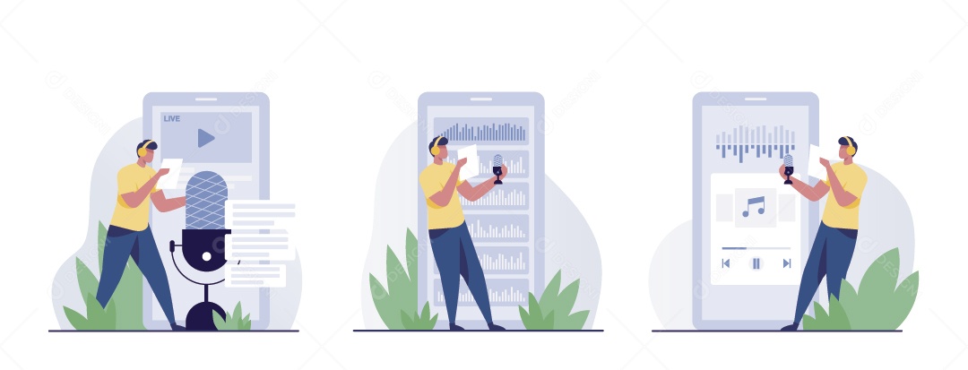 Áudio No Smartfone Ilustração Vetor EPS