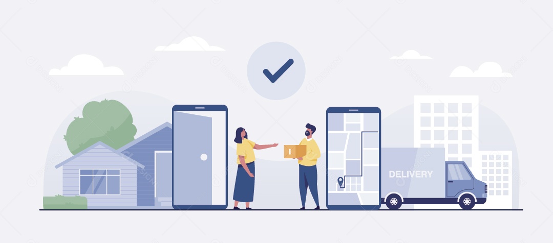 Van De Entrega Ilustração Vetor EPS