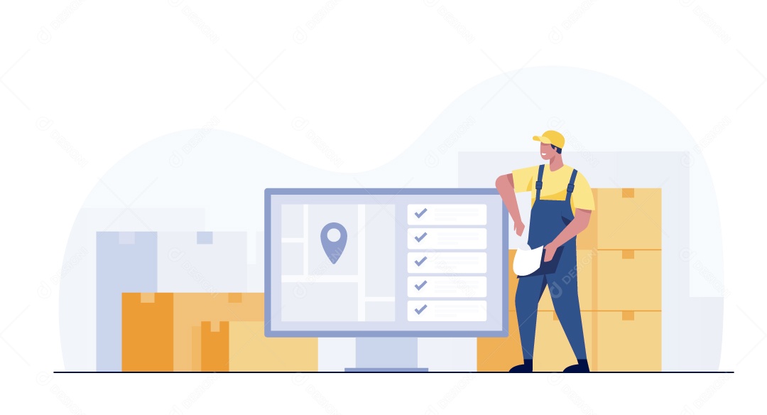 Gerenciamento de Estoque Ilustração Vetor EPS