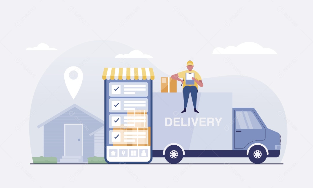 Van De Entrega Ilustração Vetor EPS