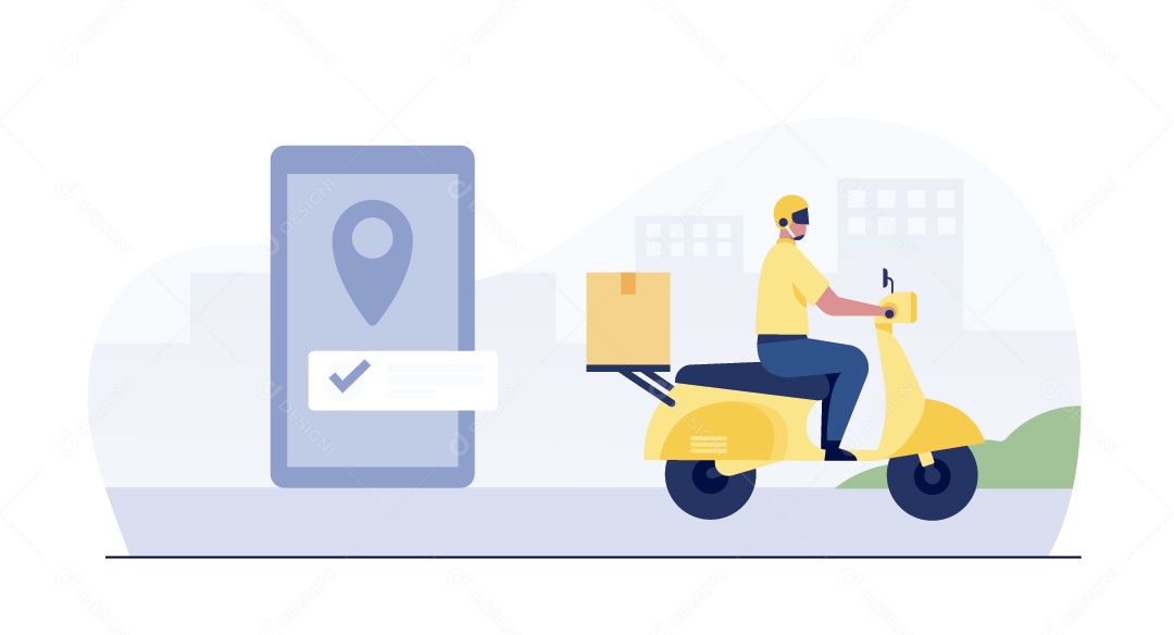 Entregador Ilustração Vetor EPS