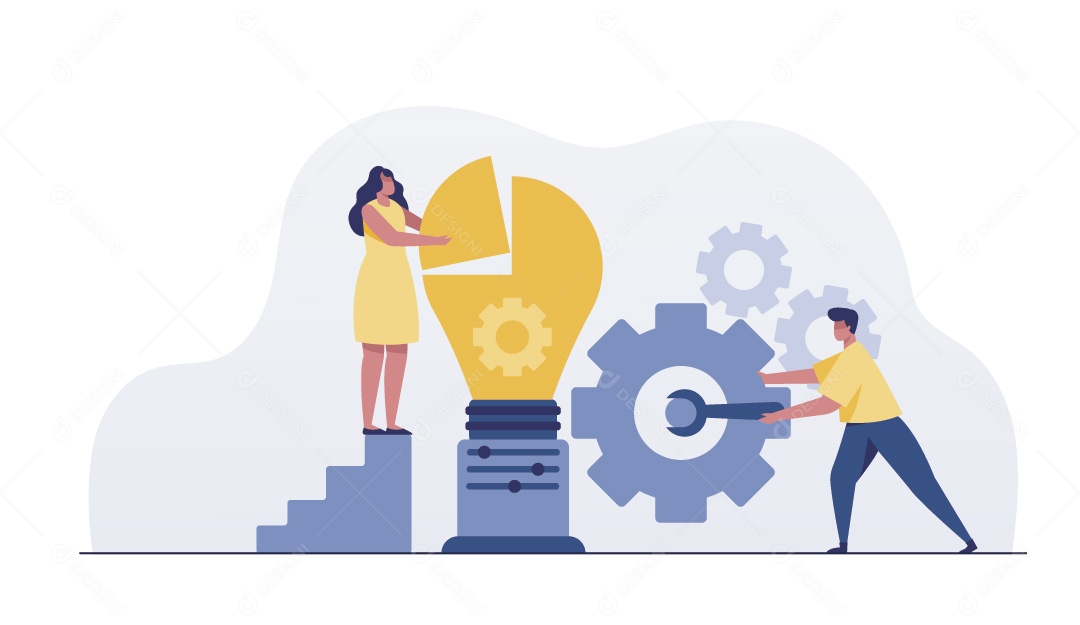 Equipe De Negócios Trabalhando Ilustração Vetor EPS