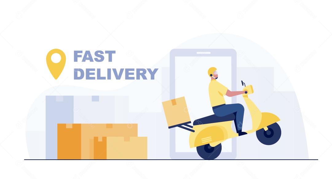 Entrega Rápida Ilustração Vetor EPS