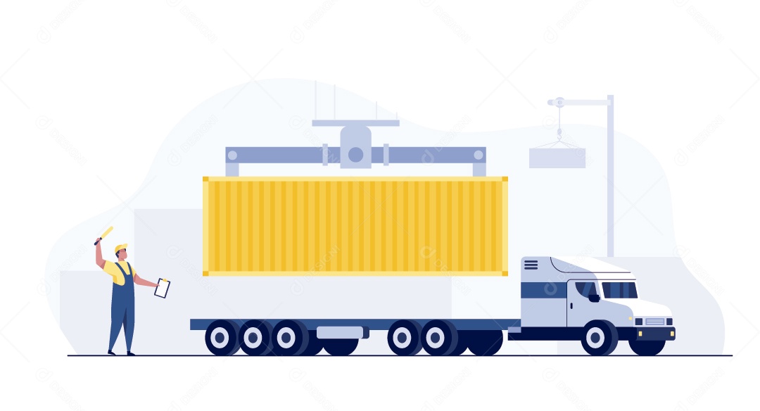 Caminhão De Entregas Ilustração Vetor EPS