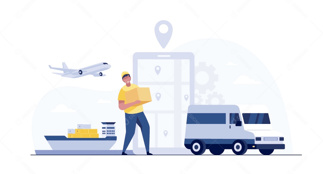 Entregador Ilustração Vetor EPS