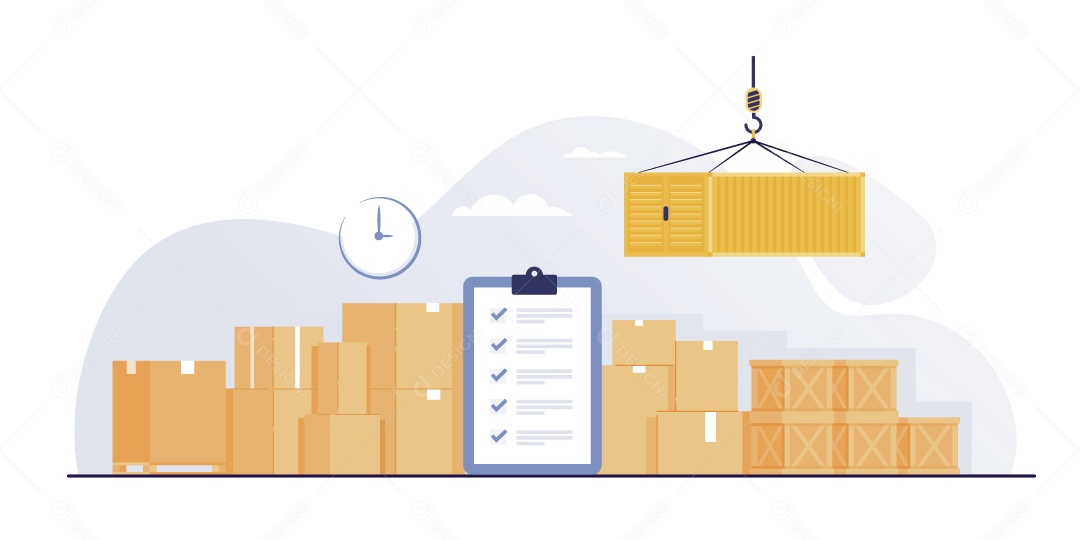 Pedidos e Pacotes Ilustração Vetor EPS