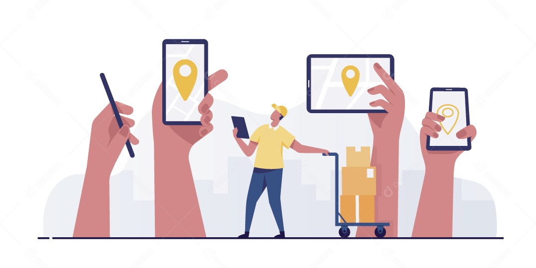 Rastreio Digital Ilustração Vetor EPS