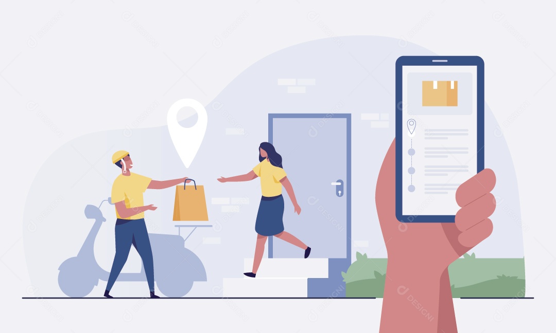 Entregador Ilustração Vetor EPS