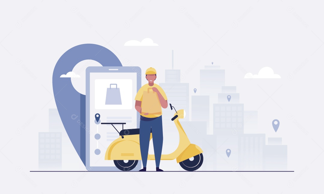 Entregador Ilustração Vetor EPS