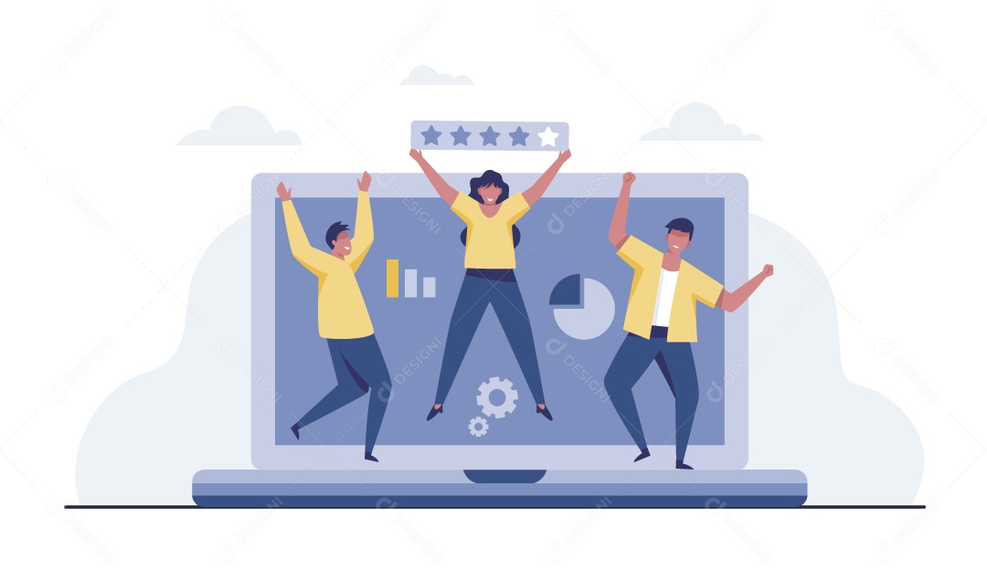 Grupo De Empresários Pulando Ilustração Vetor EPS