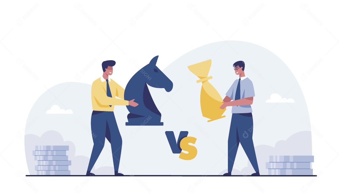 Competição Entre Homens De Negócios Ilustração Vetor EPS