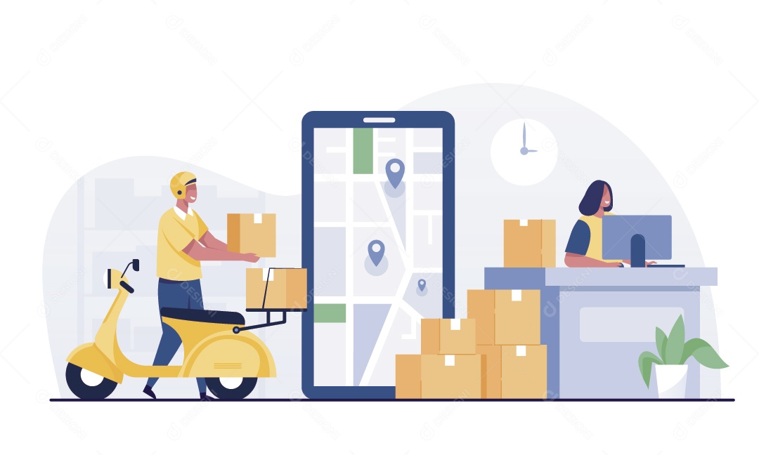 Entregador Ilustração Vetor EPS