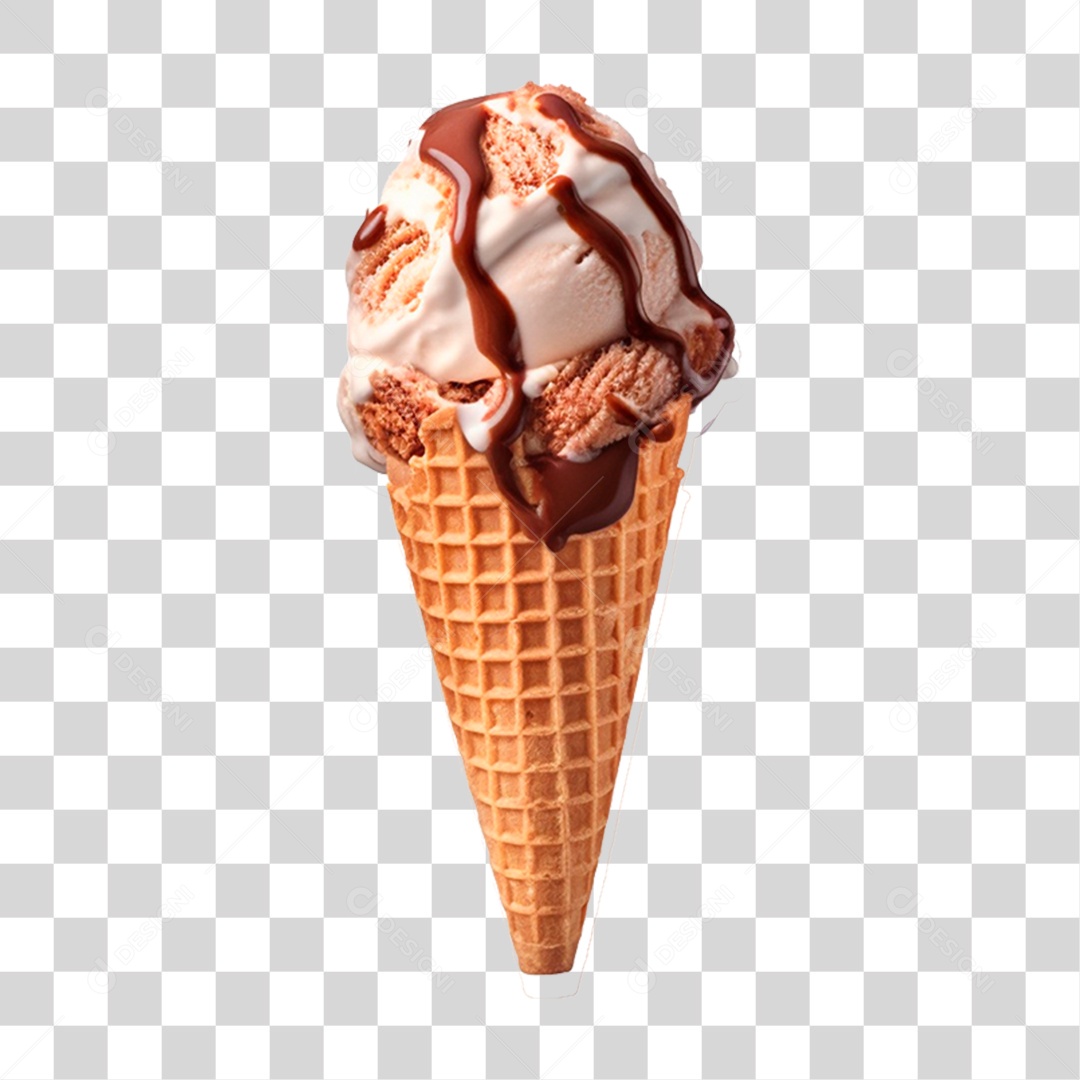 Sorvete de Casquinha PNG Transparente