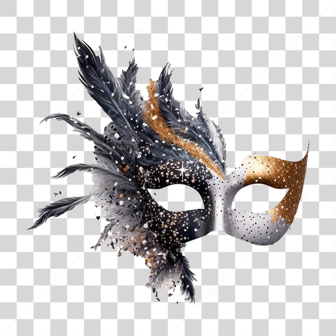 Elemento 3D Mascara de Carnaval PNG Transparente