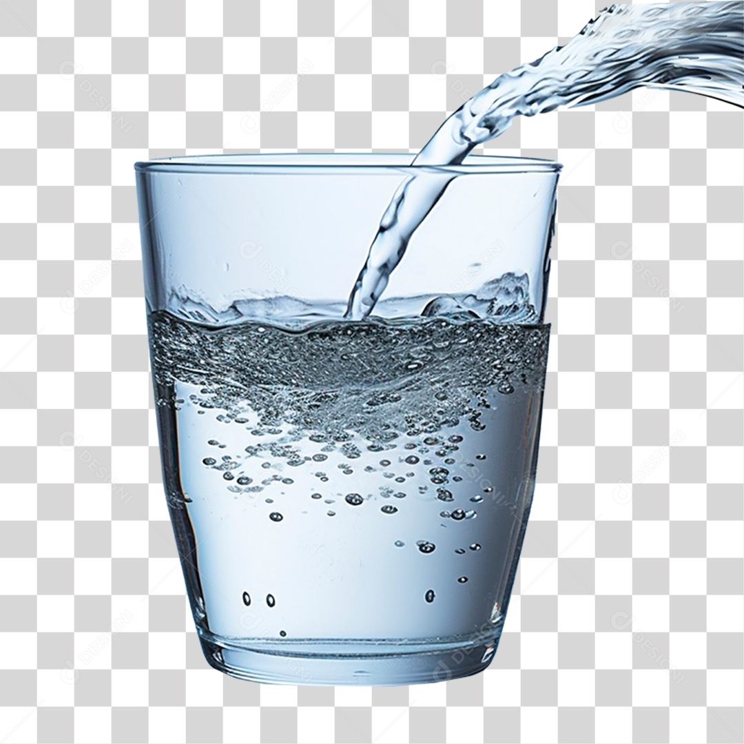 Elemento 3D Copo com Agua PNG Transparente