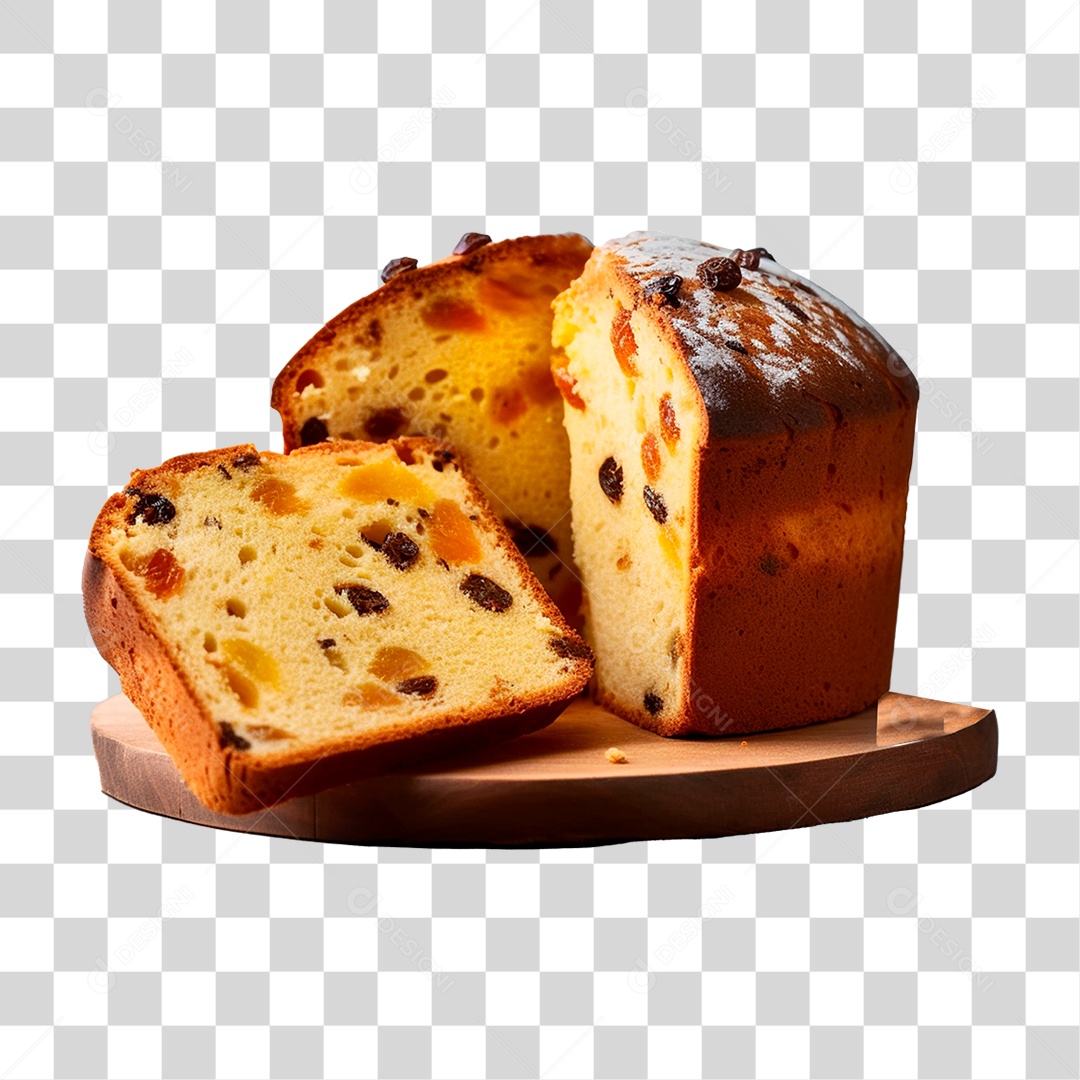 Panettone Bolo Frutas PNG Transparente