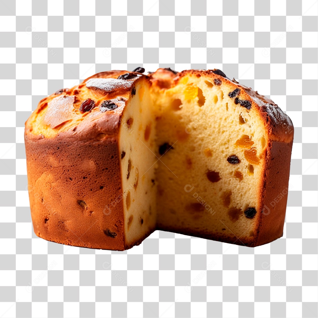 Panettone Bolo Frutas PNG Transparente