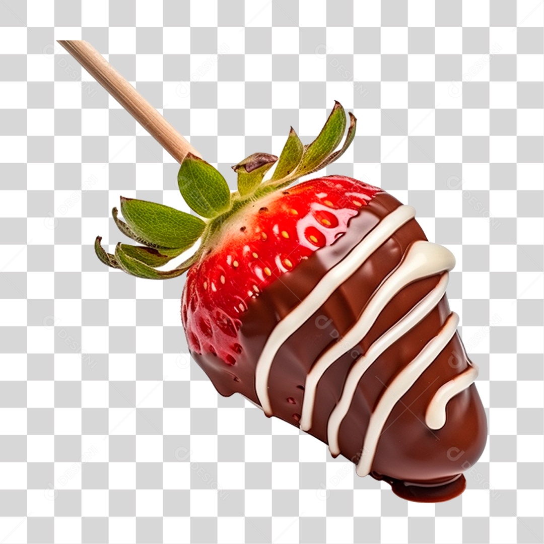 Morango com Chocolate PNG Transparente