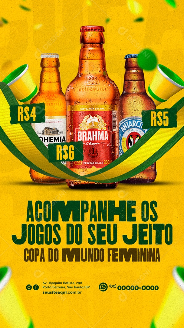 Story Acompanhe Os Jogos Do Seu Jeito Bohemia Brahma Antártica Cervejaria Social Media PSD Editável